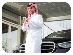 3 → Figure → Woman choosing new car in dealership with salesman trying on new automobile